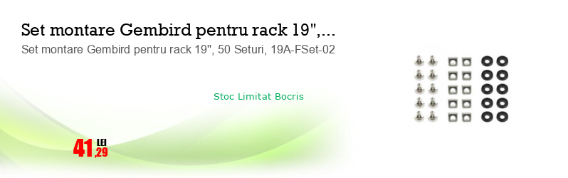 Set montare Gembird pentru rack 19'', 50 Seturi, 19A-FSet-02