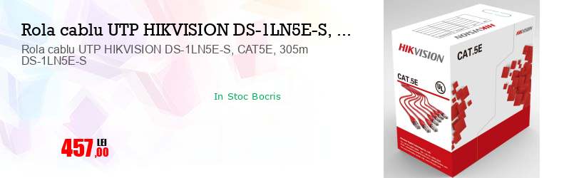 Rola cablu UTP HIKVISION DS-1LN5E-S, CAT5E, 305m DS-1LN5E-S  
