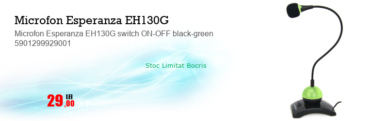 Microfon Esperanza EH130G switch ON-OFF black-green 5901299929001