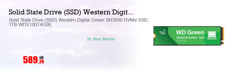 Solid State Drive (SSD) Western Digital Green SN3000 NVMe SSD, 1TB WDS100T4G0E