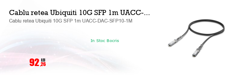 Cablu retea Ubiquiti 10G SFP 1m UACC-DAC-SFP10-1M