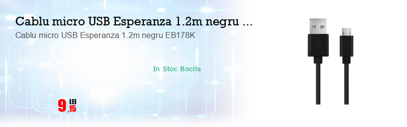 Cablu micro USB Esperanza 1.2m negru EB178K