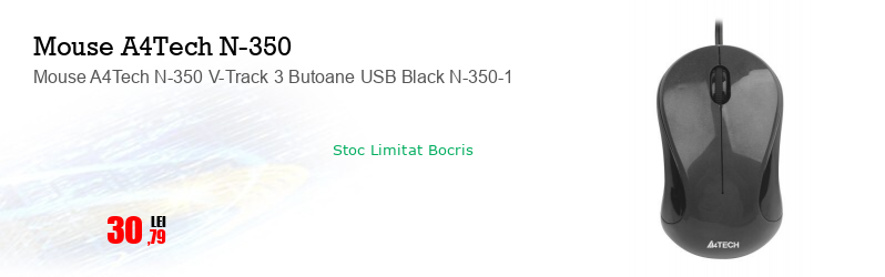 Mouse A4Tech N-350 V-Track 3 Butoane USB Black N-350-1