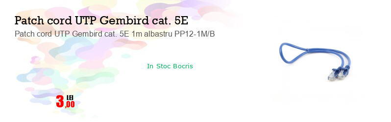 Patch cord UTP Gembird cat. 5E 1m albastru PP12-1M/B