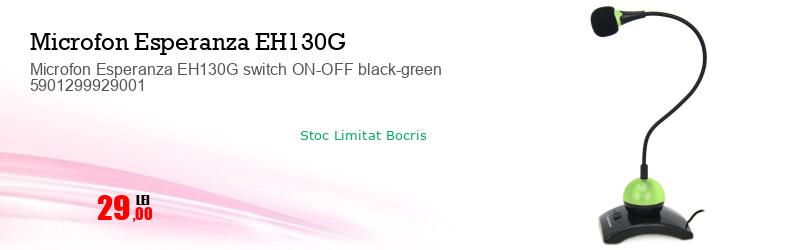 Microfon Esperanza EH130G switch ON-OFF black-green 5901299929001