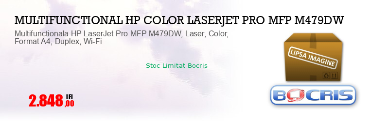 Multifunctionala HP LaserJet Pro MFP M479DW, Laser, Color, Format A4, Duplex, Wi-Fi