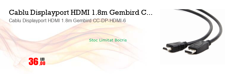 Cablu Displayport HDMI 1.8m Gembird CC-DP-HDMI-6