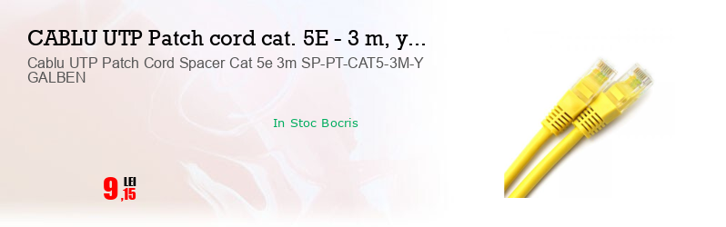 Cablu UTP Patch Cord Spacer Cat 5e 3m SP-PT-CAT5-3M-Y GALBEN