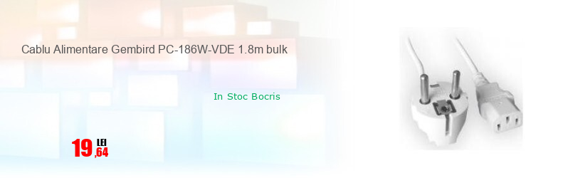 Cablu Alimentare Gembird PC-186W-VDE 1.8m bulk