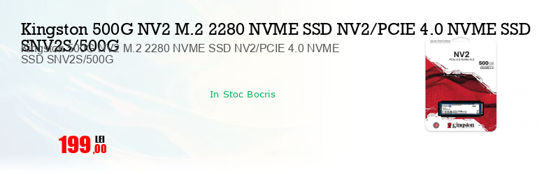 Kingston 500G NV2 M.2 2280 NVME SSD NV2/PCIE 4.0 NVME SSD SNV2S/500G