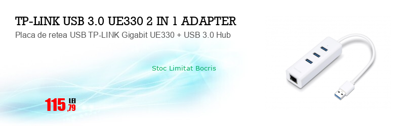 Placa de retea USB TP-LINK Gigabit UE330 + USB 3.0 Hub