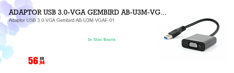Adaptor USB 3.0-VGA Gembird AB-U3M-VGAF-01