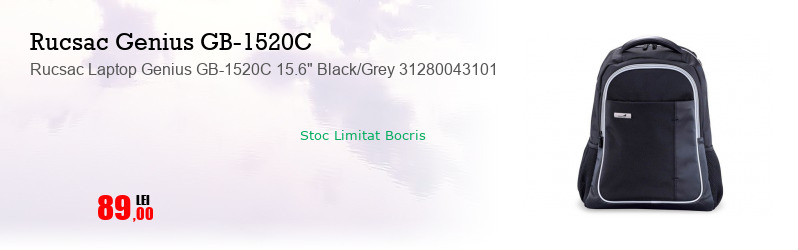 Rucsac Laptop Genius GB-1520C 15.6" Black/Grey 31280043101