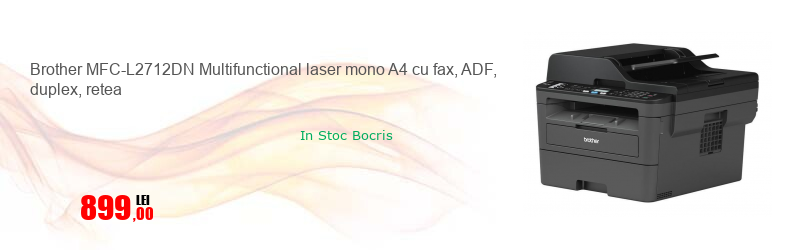 Brother MFC-L2712DN Multifunctional laser mono A4 cu fax, ADF, duplex, retea