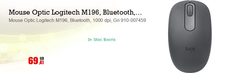 Mouse Optic Logitech M196, Bluetooth, 1000 dpi, Gri 910-007459