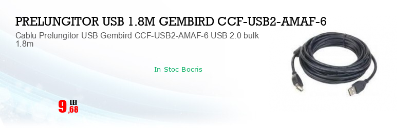 Cablu Prelungitor USB Gembird CCF-USB2-AMAF-6 USB 2.0 bulk 1.8m