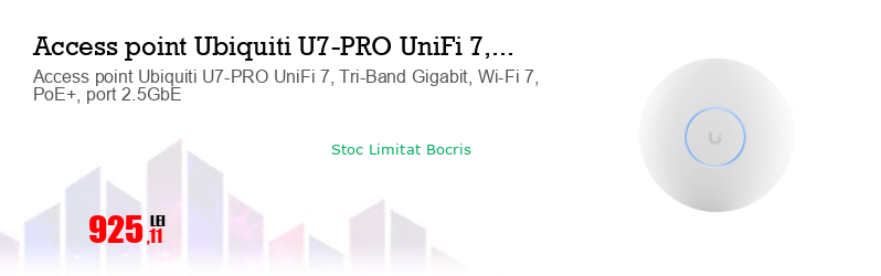 Access point Ubiquiti U7-PRO UniFi 7, Tri-Band Gigabit, Wi-Fi 7, PoE+, port 2.5GbE