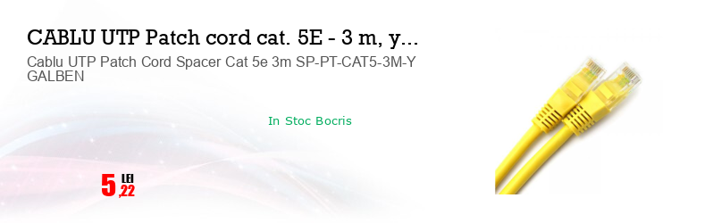 Cablu UTP Patch Cord Spacer Cat 5e 3m SP-PT-CAT5-3M-Y GALBEN