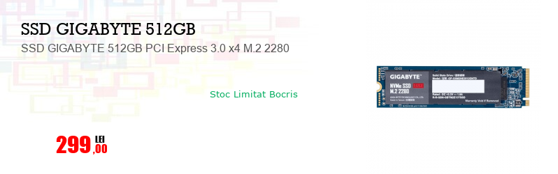 SSD GIGABYTE 512GB PCI Express 3.0 x4 M.2 2280