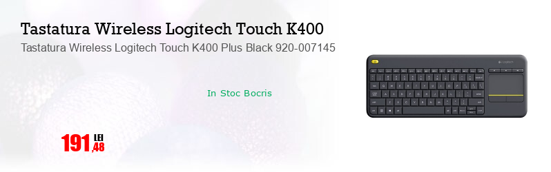 Tastatura Wireless Logitech Touch K400 Plus Black 920-007145