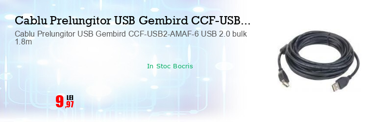 Cablu Prelungitor USB Gembird CCF-USB2-AMAF-6 USB 2.0 bulk 1.8m