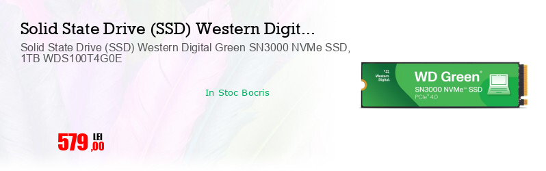 Solid State Drive (SSD) Western Digital Green SN3000 NVMe SSD, 1TB WDS100T4G0E