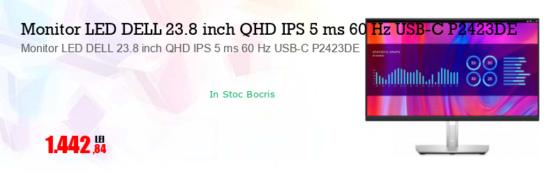 Monitor LED DELL 23.8 inch QHD IPS 5 ms 60 Hz USB-C P2423DE