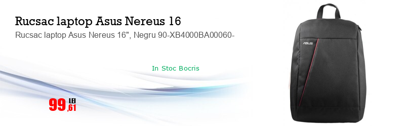 Rucsac laptop Asus Nereus 16", Negru 90-XB4000BA00060-
