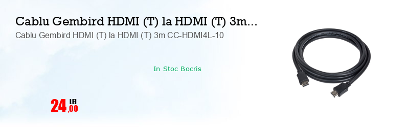 Cablu Gembird HDMI (T) la HDMI (T) 3m CC-HDMI4L-10