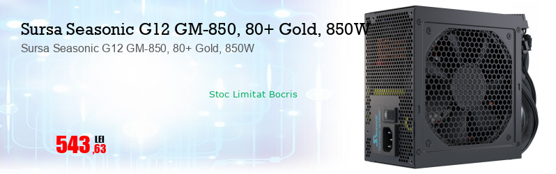 Sursa Seasonic G12 GM-850, 80+ Gold, 850W