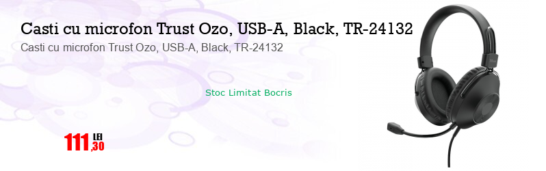 Casti cu microfon Trust Ozo, USB-A, Black, TR-24132