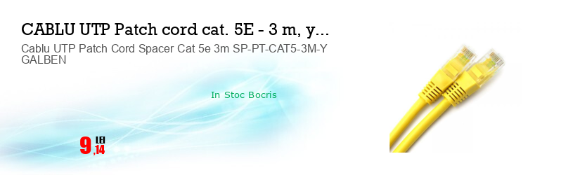 Cablu UTP Patch Cord Spacer Cat 5e 3m SP-PT-CAT5-3M-Y GALBEN