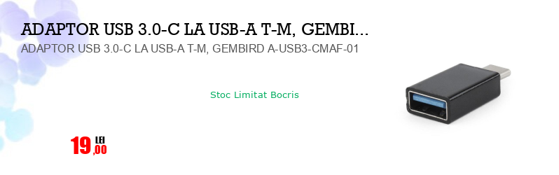 ADAPTOR USB 3.0-C LA USB-A T-M, GEMBIRD A-USB3-CMAF-01