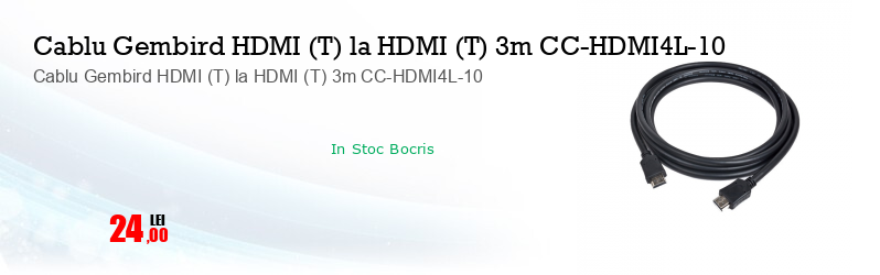 Cablu Gembird HDMI (T) la HDMI (T) 3m CC-HDMI4L-10