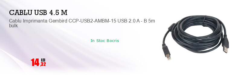 Cablu Imprimanta Gembird CCP-USB2-AMBM-15 USB 2.0 A - B 5m bulk