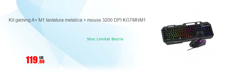 Kit gaming A+ M1 tastatura metalica + mouse 3200 DPI KGTMNM1