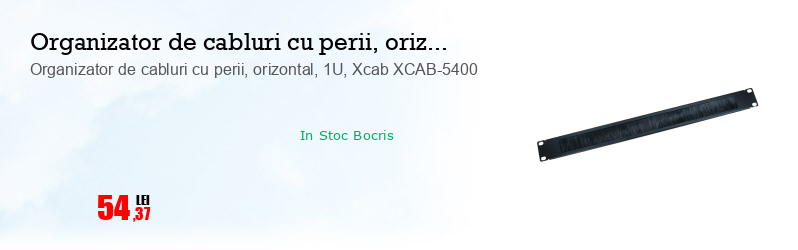 Organizator de cabluri cu perii, orizontal, 1U, Xcab XCAB-5400