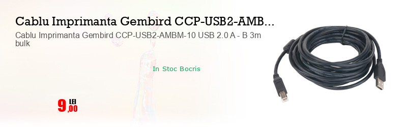 Cablu Imprimanta Gembird CCP-USB2-AMBM-10 USB 2.0 A - B 3m bulk