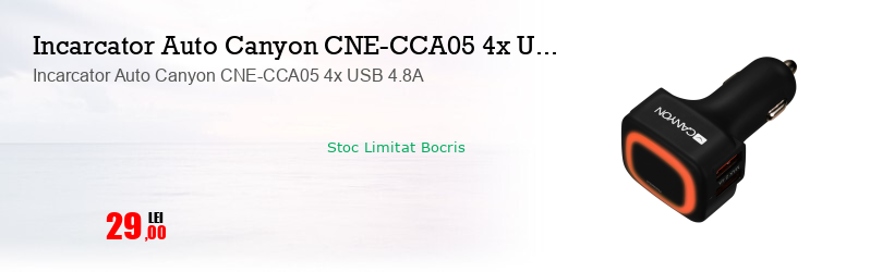 Incarcator Auto Canyon CNE-CCA05 4x USB 4.8A