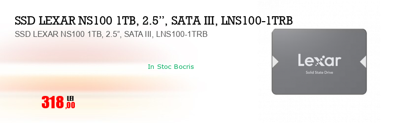 SSD LEXAR NS100 1TB, 2.5”, SATA III, LNS100-1TRB