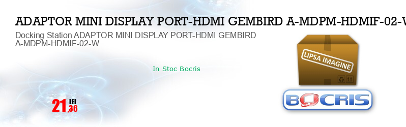 Docking Station ADAPTOR MINI DISPLAY PORT-HDMI GEMBIRD A-MDPM-HDMIF-02-W 