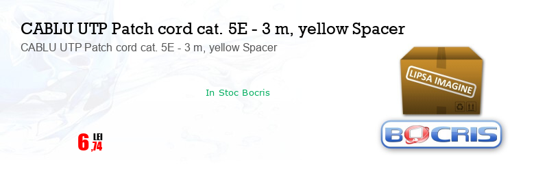 CABLU UTP Patch cord cat. 5E - 3 m, yellow Spacer