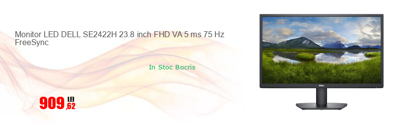 Monitor LED DELL SE2422H 23.8 inch FHD VA 5 ms 75 Hz FreeSync