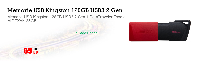 Memorie USB Kingston 128GB USB3.2 Gen 1 DataTraveler Exodia M DTXM/128GB