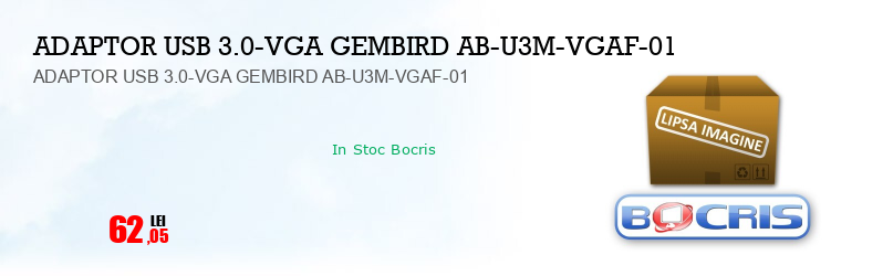 ADAPTOR USB 3.0-VGA GEMBIRD AB-U3M-VGAF-01