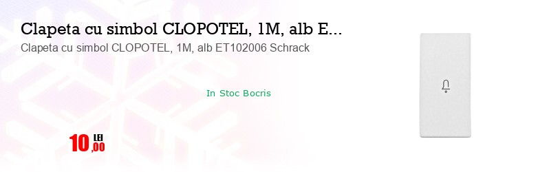 Clapeta cu simbol CLOPOTEL, 1M, alb ET102006 Schrack