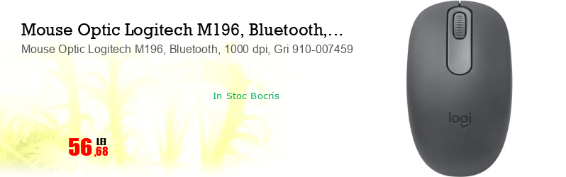 Mouse Optic Logitech M196, Bluetooth, 1000 dpi, Gri 910-007459