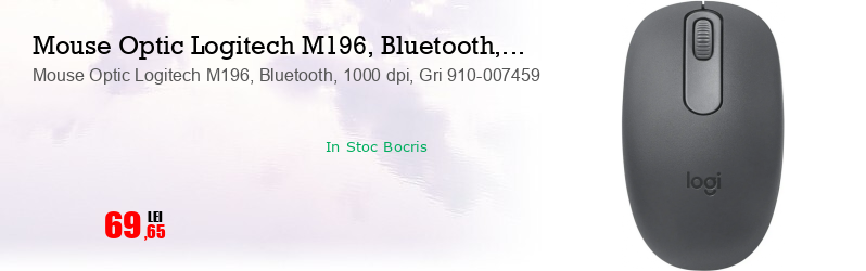 Mouse Optic Logitech M196, Bluetooth, 1000 dpi, Gri 910-007459