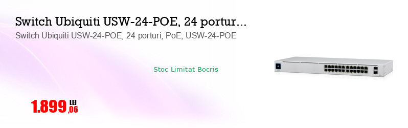 Switch Ubiquiti USW-24-POE, 24 porturi, PoE, USW-24-POE