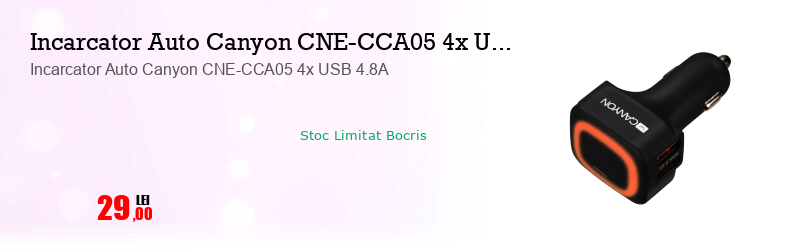 Incarcator Auto Canyon CNE-CCA05 4x USB 4.8A